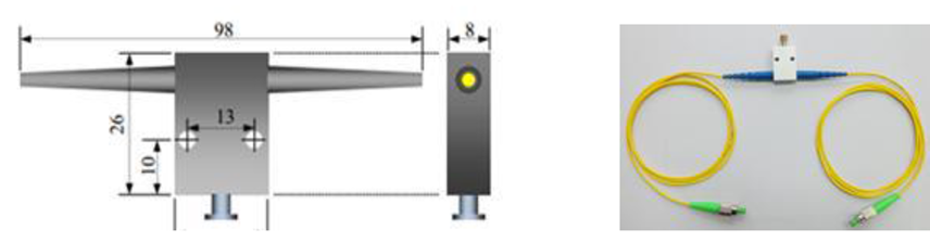 純手卻換動調(diào)節(jié) 1X1 光開關尺寸圖