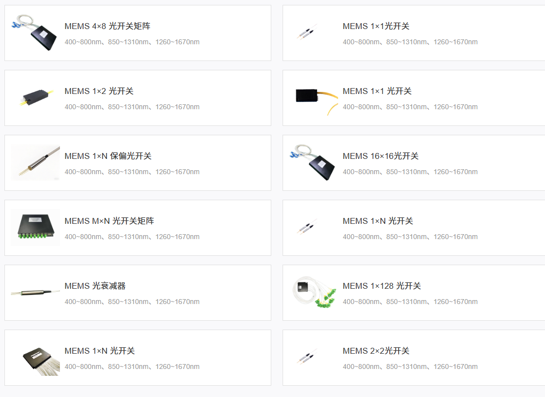 科毅光通信MEMS光開(kāi)關(guān)產(chǎn)品圖