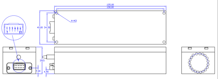 OSW-1×4-Hi 980nm機(jī)械式光開關(guān)產(chǎn)品尺寸圖 - 廣西科毅光通信